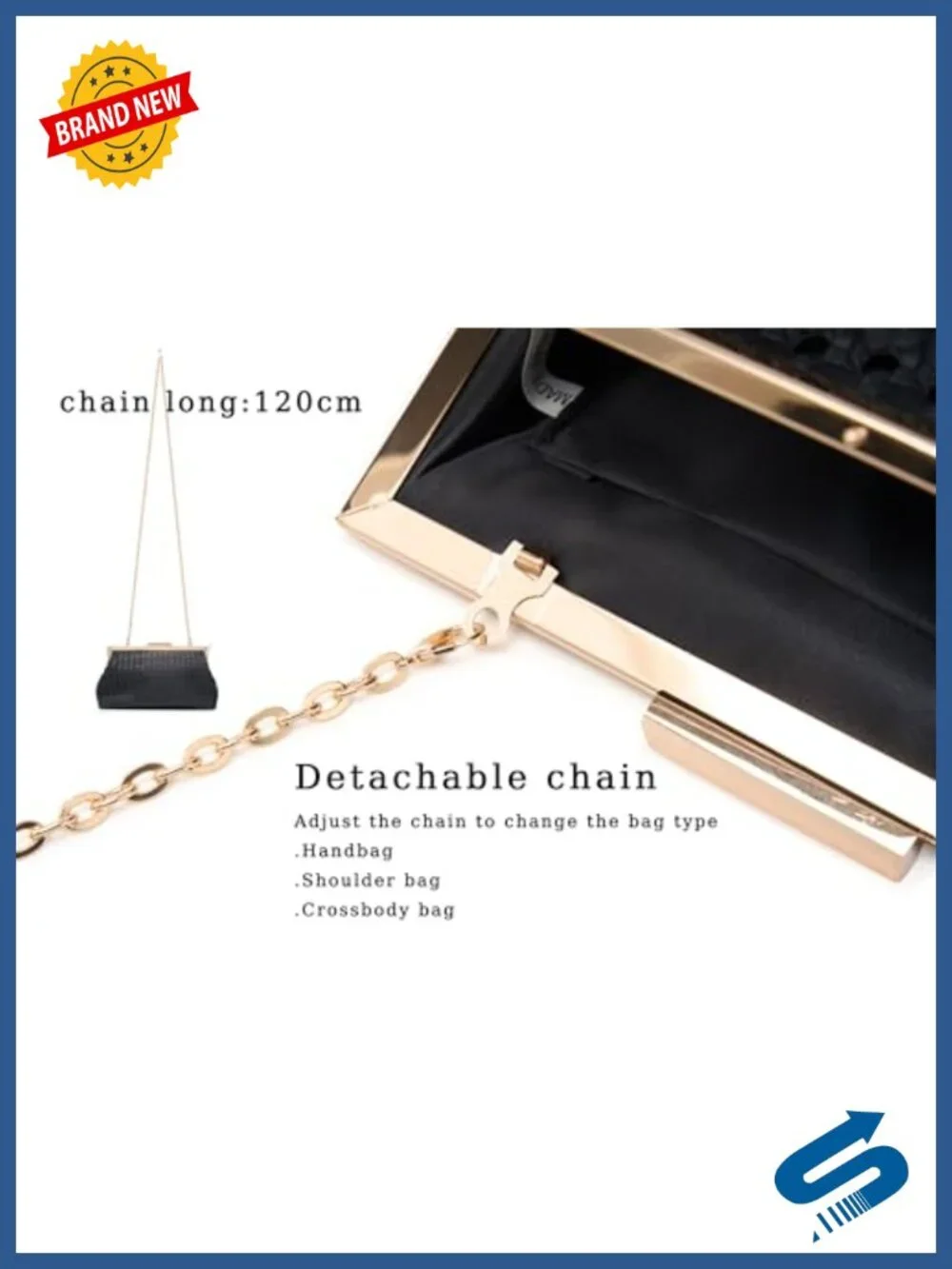 Faux Leather Woven Evening Clutch with Detachable Chain